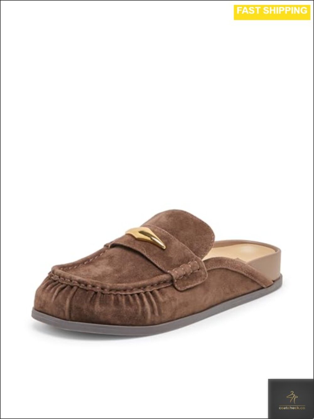 Suede Mule Flats Round Toe Slip On Casual Comfort Party Shoes